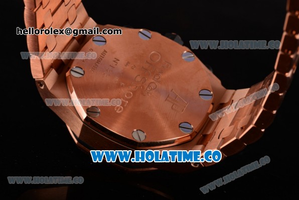 Audemars Piguet Royal Oak Offshore Carbon Chronograph Swiss Valjoux 7750 Automatic Full Rose Gold with White Dial and Arabic Numeral Markers (JF) - Click Image to Close